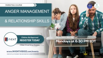 Anger Management and Relationship Skills Parenting Course (Mondays in August)